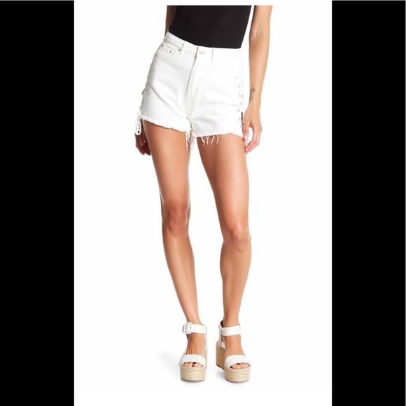 NWT✨lace up denim short✨ - Picture 3 of 7